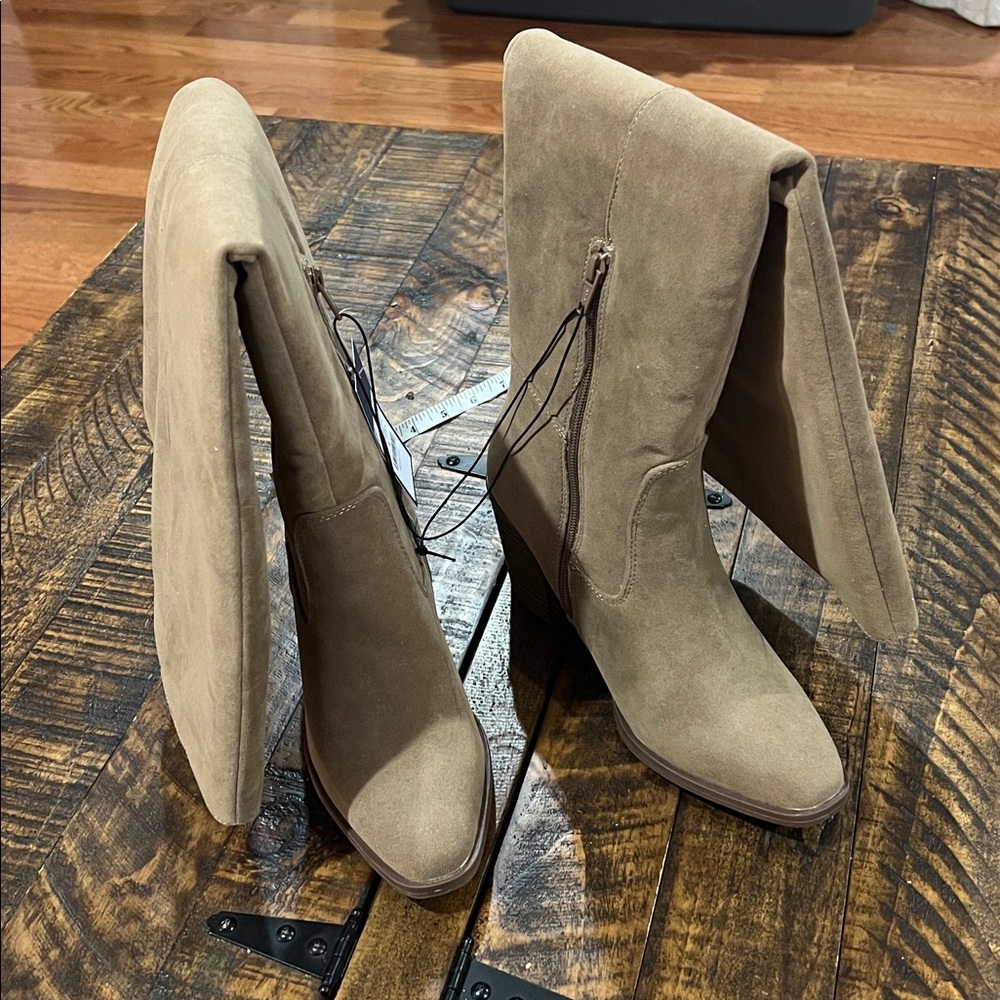 Universal Thread May over the knee scrunch  Tan tall Heeled Boots - Picture 5 of 10